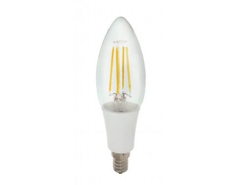 Vintage LED Filament bulb 40W Equivalent 4W Candelabra E12 Base LED Bulb Warm White 2700K w/ Clear Glass 360° Beam Angle for Home, Restaurant, Accent Ambient Lighting