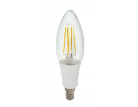 Vintage LED Filament bulb 40W Equivalent 4W Candelabra E12 Base LED Bulb Cool Daylight White 6000K w/ Clear Glass 360° Beam Angle for Home, Restaurant, Accent Ambient Lighting