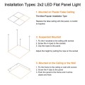 2x2 LED Flat Panel Light, OmaiLighting 4-Pack 2x2 LED Panel Light Dimmable 4000K(Bright White), 0-10V 40W(140W Equivalent) - White Frame, 4147 Lumens, 100-277V - DLC-Qualified and Lighting Facts