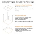 2x2 LED Flat Panel Light, OmaiLighting 4-Pack 2x2 LED Panel Light Dimmable 4000K(Bright White), 0-10V 40W(140W Equivalent) - White Frame, 4147 Lumens, 100-277V - DLC-Qualified and Lighting Facts