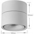 10W Indoor LED Ceiling Spotlight Fixture Surface Mounted Accent Spot Light Adjustable Wall Spot Lighting,10X10CM, Not Dimmable,Aluminum Wall Lamp or Spot Light (White-Warm White)