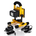 OmaiLighting Warm White 10W LED Work Flood Light Rechargeable Cordless Portable LED Floodlight with Charging Adapter