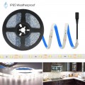 Weatherproof LED Light Strip - 5000K SMD 3528 - 300 LEDs, 16.4' Roll - 12V DC - 82 Lumens / 1.5W per Foot, Cool White