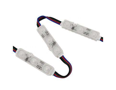 100 Waterproof IP68 RGB Color-Changing 3xSMD5050 LED Modules (2 Strings of 50 Modules Each), 12V, UL-Listed