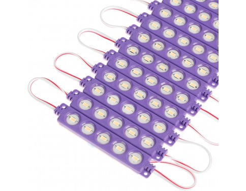 200pcs OmaiLighting DC24V Purple Injection 5 LED Module 1.2 W Waterproof led Light Strip for Letter Sign Advertising Signs with Tape Adhesive Backside