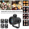 super bright animation lights 4w colorful 4-Film Card led projection light for Christmas Wedding Party Vacation Halloween Holidays Landscape Light