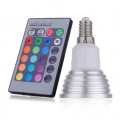 3W E14 RGB LED Spot Light Spotlight Bulb Lamp 16 Colors with Remote Controller