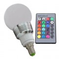 3W E27 RGB Multi-Color LED Light Bulb With Remote Control