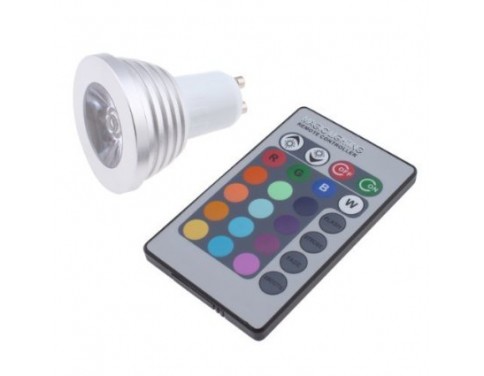 3W GU10 16 Colors Changing RGB LED Light Bulb With Remote