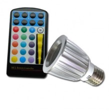 Color Changing 5W E27 RGB LED Spot Light Spotlight Bulb Lamp 16 Colors With Remote Controller