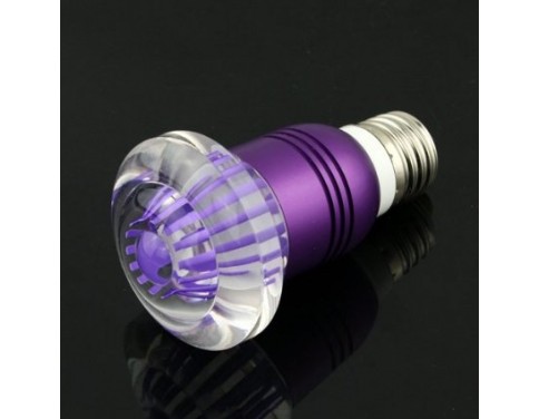 E27 Crystal Glass Umbrella 16 Color Change RGB 3w LED Light Bulb Lamp W/remote Control