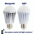 New Wifi Bluetooth Controlled LED Color Smart Light Bulb 7W E27 RGBW Lamp