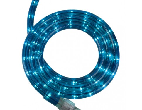 30' Blue Rope Light, 2 Wire 1/2", 120 Volt