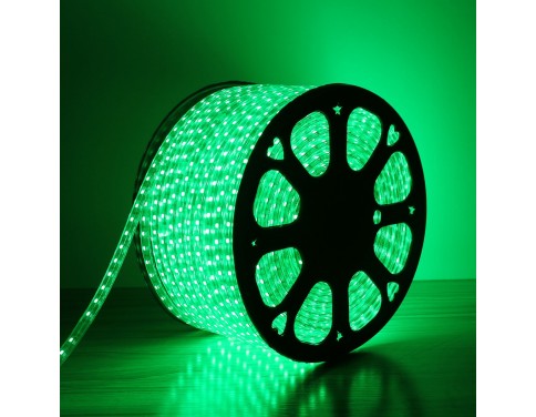 110-120V LED Strip Light, Green, Super Bright 5050 LEDs, Waterproof, Pack of 50M, Flexible LED Rope Light