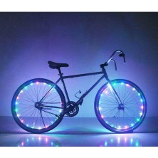 Super Bright 20-LED Bicycle Bike Rim Lights - Personalized LED Colorful Wheel Lights - Perfect for Safety and Fun - Easy to Install - Blue Green Red Pink White Multicolore