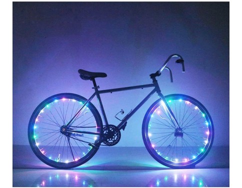 Super Bright 20-LED Bicycle Bike Rim Lights - Personalized LED Colorful Wheel Lights - Perfect for Safety and Fun - Easy to Install - Blue Green Red Pink White Multicolore