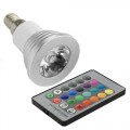3W E14 Remote Controlled 16 Colours Changing LED RGB Light Lamp Bulb