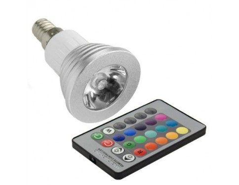 3W E14 Remote Controlled 16 Colours Changing LED RGB Light Lamp Bulb