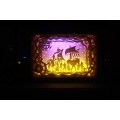 Customized Paper-Cut Light Box, Remote Control 3D Paper Carving Light Three-Dimensional Creativity Shadow Night Lights Romantic Atmosphere Halloween Christmas