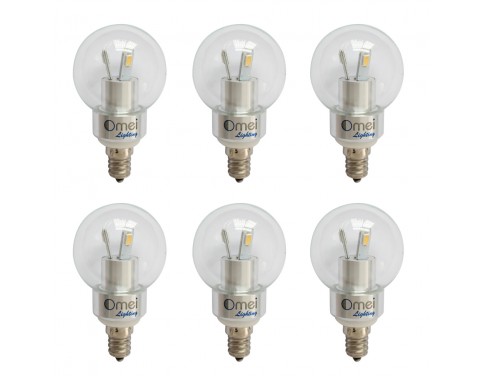 LED 3W E12 Candelabra Base Candle Light 40watt Chandelier Globe Bulb 6 - Pack