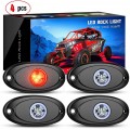 4PCS LED Rock Light Light Pods Waterproof Under Body Wheel Well Light Exterior Interior Lights for Car Truck Pickups ATV UTV SUV Motorcycle Boat