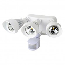 Triple-Head LED 36 Watt White Security Light Motion-Activated 3090 Lumens by Morris