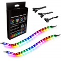 Addressable PC RGB LED Strip, Magnetic Rainbow PC Case Lighting, 2PCS Strips 42LEDs for 5V 3-pin ARGB LED headers, for ASUS Aura SYNC, Gigabyte RGB Fusion, MSI Mystic Light Sync Motherboard