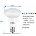 Pack of 6 E17 R14 LED Light Bulb 5w 40w Equivalent Daylight White 5000K Dimmable Reflector Floodlight