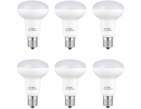 Pack of 6 E17 R14 LED Light Bulb 5w 40w Equivalent Daylight White 5000K Dimmable Reflector Floodlight