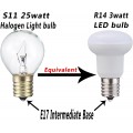 R14 3Watt Edison E17 Bulb Lamp, 30Watt Equivalent Incandescent R14 LED Bulbs 300lumen Daylight White 5000K Ceiling Fan Bulb, 120V Not-Dimmable, 1 Pack