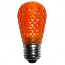 S14 LED Christmas Lamp Retrofit Light Bulbs, E26 Standard Base, Amber, Pack of 25