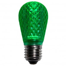 S14 LED Christmas Lamp Retrofit Light Bulbs, E26 Standard Base, Green, Pack of 25