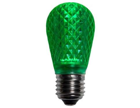 S14 LED Christmas Lamp Retrofit Light Bulbs, E26 Standard Base, Green, Pack of 25