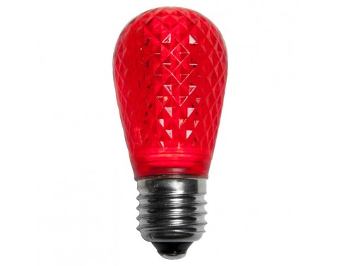S14 LED Christmas Lamp Retrofit Light Bulbs, E26 Standard Base, Red, Pack of 25