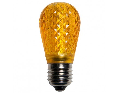 S14 LED Christmas Lamp Retrofit Light Bulbs, E26 Standard Base, Yellow, Pack of 25