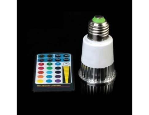 16-Color Remote Controlled LED Light Bulb with Multiple Effects (E-27 Socket)