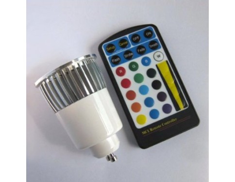 5W GU10 RGB LED Spot Light Spotlight Bulb Lamp 16 Colors without Remote Controller