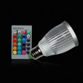 7W E27 RGB LED Spot Light Spotlight Bulb Lamp 16 Colors with Remote Controller