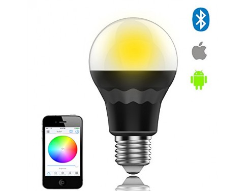 Smaty Bluetooth Smart LED Light Bulb - Smart Phone Controlled - Dimmable 16 Million Colors Changing - E26 - 7.5W(60 Watt Equivalent) - Work with iPhone,iPad,iWatch,Android Phone and Tablet