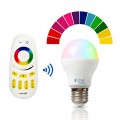 Color Changing Dimmable RGB LED Light Bulb E27 6W(50W) Touch Controlled Remote Combo