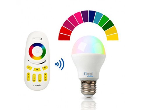Color Changing Dimmable RGB LED Light Bulb E27 6W(50W) Touch Controlled Remote Combo