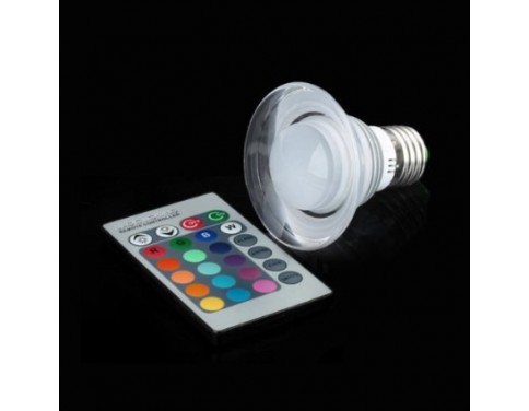 E27 3W RGB Light LED Crystal Bulb with Remote Controller