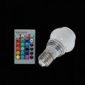 E27 3W RGB Light LED Crystal Bulb with Remote Controller