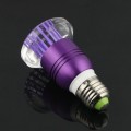 E27 3W RGB Light LED Crystal Bulb with Remote Controller Purple