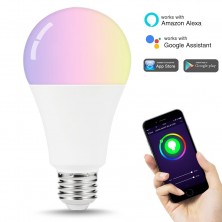 Alexa Smart Bulb White Color Ambiance A21 WiFi LED Light Bulbs, LED Smart Lighting 100W-150W Equivalent, Multicolored RGB Night Light for Bedroom, Cafe, Kitchen, Compatible with Google Assistant