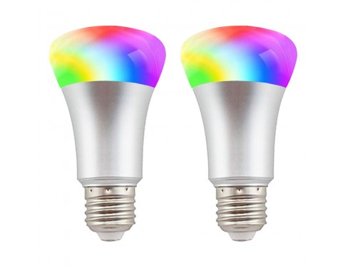 Intekit Smart LED Light Bulb E26 WiFi Multicolor Light Bulb Work with Alexa,Siri, Echo, Google Home (No Hub Required), A19 60W Equivalent RGB Color Changing Bulb (2 Pack)