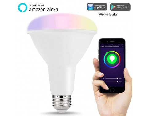 Smart LED Bulbs, Wi-Fi BR30 Flood Light Bulb, 75W-80W Equivalent(10W), Color Ambiance Changing Lights, 1000LM Dimmable Smart Recessed Lighting for Kitchen, Compatible with Amazon Alexa
