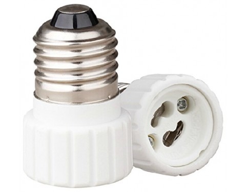 5 Pack, GU10 to E26 Bulb Adapter, Use This Adapter to Plug a GU10 (Bayonet Mount) Based Bulb Into an E26 Light Fixture, Maximum Wattage Is 75W