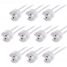 10-Pack Bi-Pin Socket for G4, G6.35, GY6.35, GX5.3, GZ4 Base Light Bulbs, Ceramic Body with Mica Covers for Max 100W LED/Halogen/Incandescent Bulb