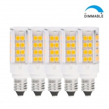 OmaiLighting Dimmable JD E11 Base LED Light Bulb Miniature Candelabra Base Soft White 35 Watt T4 JD E11 Base Halogen Light Bulb Pack of 5 Daylight White Color E11